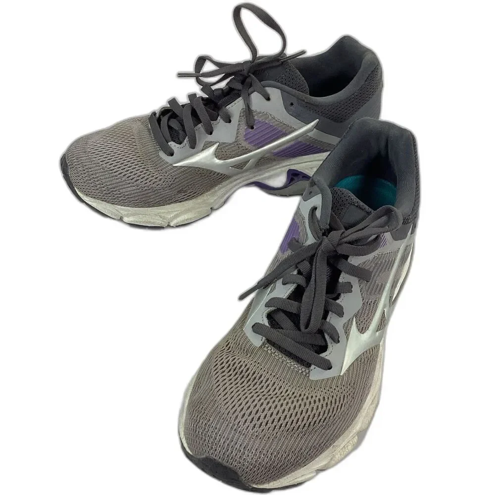 Mizuno Wave Inspire 16 Sneaker Shoes Womens Size 8.5 Gray Purple